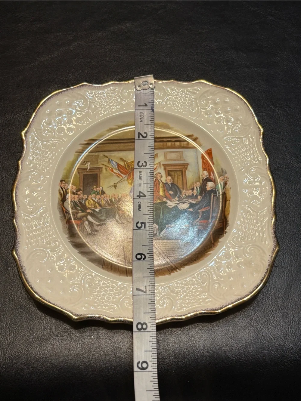 Vintage Sanders Mfg John Trumbull Revolutionary War Plates Set Declaration USA